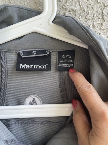Marmot Men’s M3 Soft Shell Jacket Gray Full Zip Logo Outdoor Size XL #559 - Picture 3 of 7