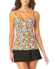 Anne Cole Twist Front Tankini Swim Top MSRP 74 Size 32C/34B 30B 248 NEW