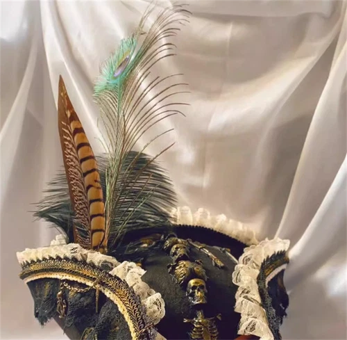 Pirates of the Caribbean Cocked Hat Pirate Cap Halloween Cosplay Headgear Props - Picture 6 of 10