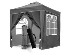 3x3M Grey Pop Up Gazebo With Removable Sides Fully Waterproof Outdoor Tent