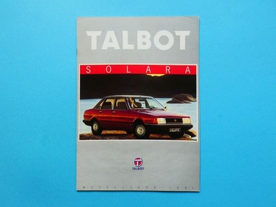Prospekt / Katalog / Broschüre - Talbot Solara - LS, GL, GLS und SX - 09/80