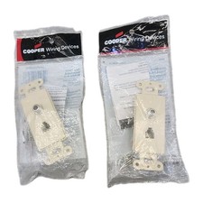 Cooper 3562V Ivory Comb. Coax Jack and Four Wire Telephone Jack Decorator LotOf2
