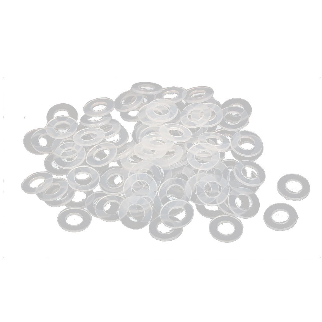 sourcingmap Nylon Flat Washers 6mm OD M3 ID 0.5mm 6mmxM3x0.5mm, Clear