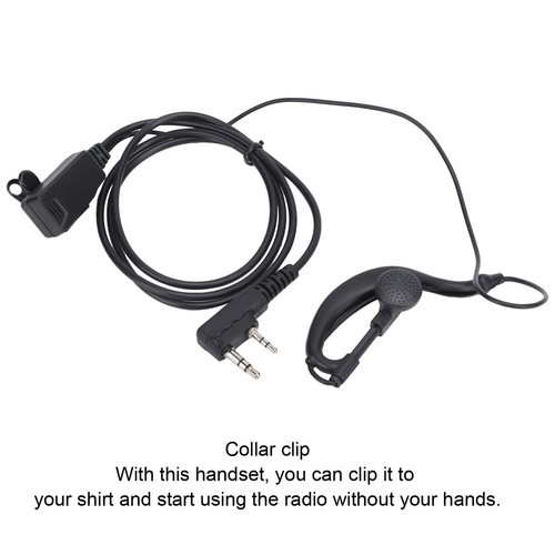`2 Way Radio Headset Universal 2Pin Headset With Collar Clip G Shape For Ba - Zdjęcie 5 z 12