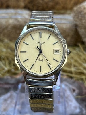 Nice Vintage Mens Gold Tone Longines Quartz Watch  Running Cal Q 163CS G2U