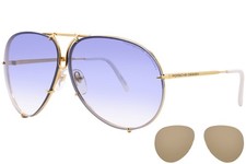 Porsche Design P8478-W Sunglasses Women's Gold/Blue Gradient 69mm w/Extra Lenses