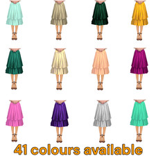 Women's 2-Layer Satin Plated Belly Dance Skirt - Performance Dancewear S101