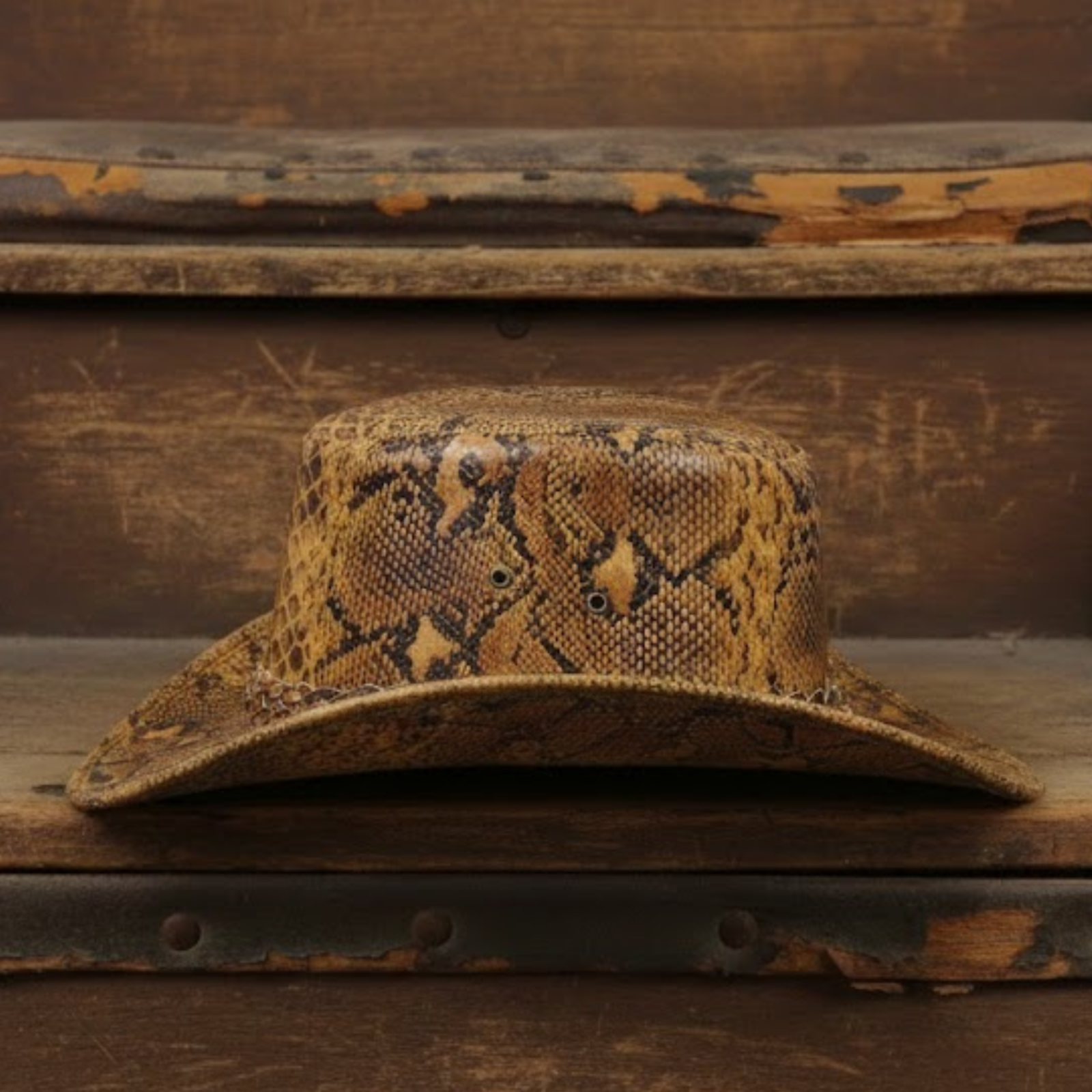 Handmade Brown Python Leather Top Hat Cowboy Western Steampunk Festival ...