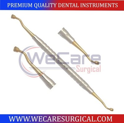 Dental Bone Packer Plugger Serrated Tips Titanium GOLD Restortative Instruments