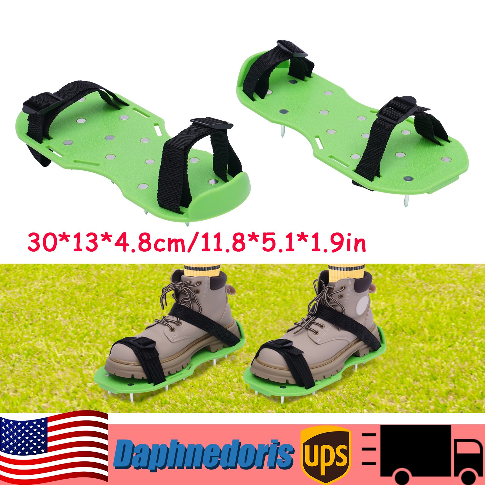 Pair Spiked Shoes For Epoxy Floor Short Spikesstrap Adjustable Snaps Universal