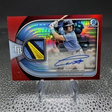 2025 BOWMAN CHROME CARSON WILLIAMS BCAR-CW Chrome Auto Relic Patch Rosso 1/5