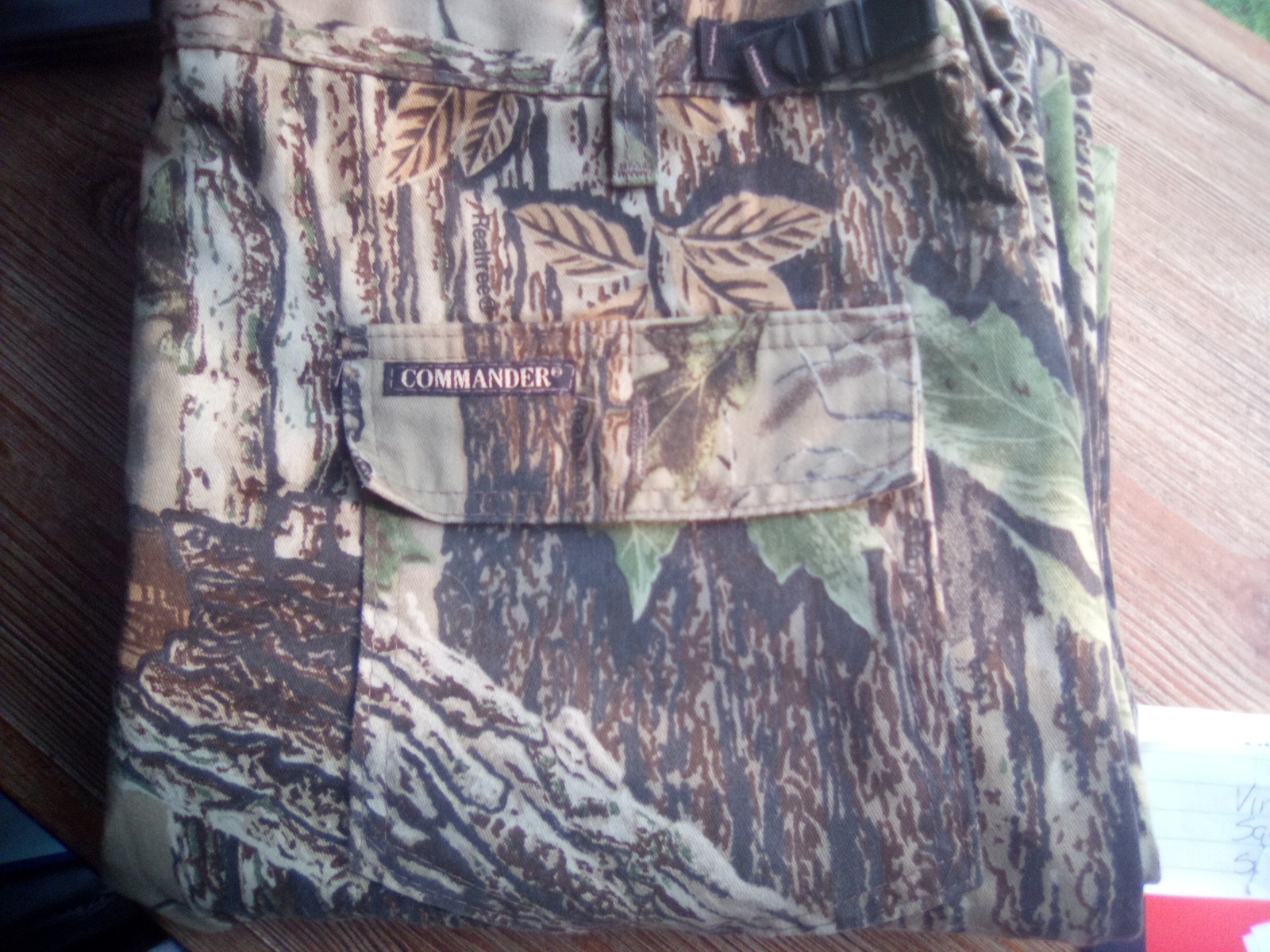 VTG Commander Pants L 38-40 Woodland Plus Camo Cargo Pockets Cinch Wast USA Made