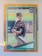 2025 Donruss Orange Velocity Optic #183 Kash Mayfield Rated Prospect SD Padres