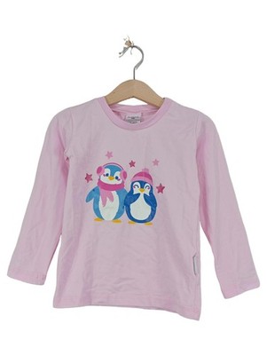BABAUBA Langarmshirt Mädchen Gr. 98 Rosa Pinguin Motiv Langarm
