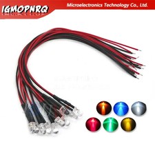 10pcs Dc 3v 6v 12v 24v Pre Wired 3mm 5mm Led Light Lamp Bulb Prewired Emitting D