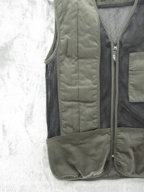 Vintage Bob Allen Shooting Vest Mens Medium Black Green Mesh Full Zip Hunting - Image 3 of 4