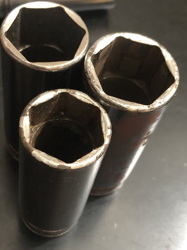 (9) Snap On Deep 6 Point SAE Sockets 3/8" Drive - 1/4" to 7/8" - SFS Series - Picture 3 of 19