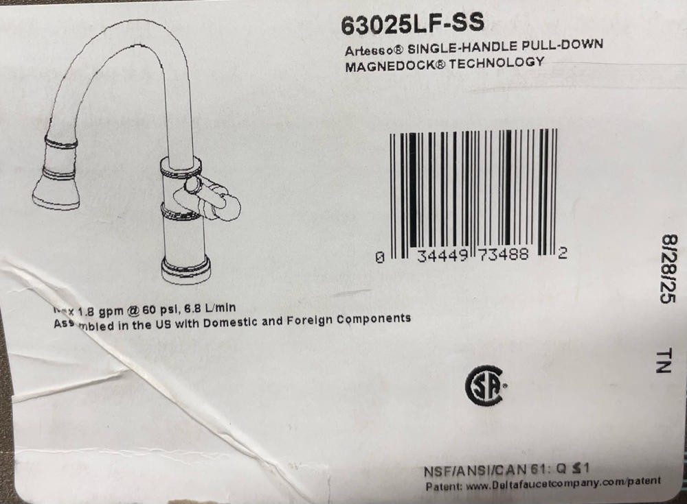 Brizo 63025LF-SS Pull Down Kitchen Faucet,Brilliance Stainless *READ*