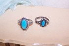 2 BELL TRADING POST Vintage Native American Sterling Silver Turquoise Rings — photo 2