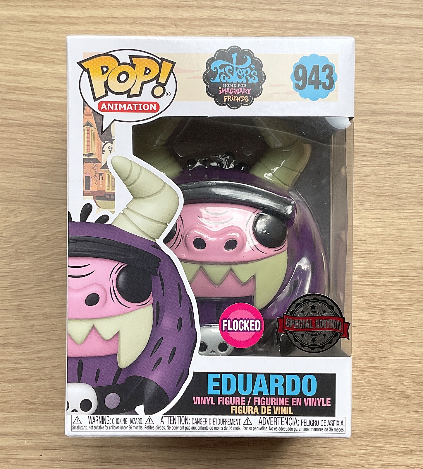 Funko Pop Foster'S Home For Imaginary Friends Eduardo Flocked #943 + Protector