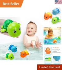 Bath Toys, Cute Swimming Turtle Baby Bath Toys for Toddler 1-3, Water Pool Fl...