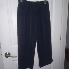Caribbean Joe "Let Go" Vacation Beach Wear Elastic Drawcord Waist Crop Pants S