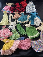 Vintage Handmade OOAK Crochet Barbie Doll Clothes 18 Piece Lot