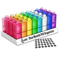 Monthly Pill Organizer, 30 Day Pill Organizer 2 Times a Day, One Month Pill B...