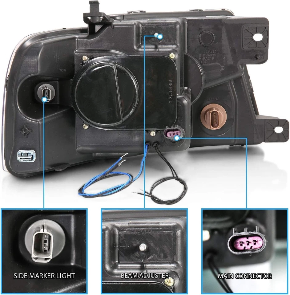 Faros de repuesto para proyector negro anillo halos LED para Ford F-150 2004-2008 P Foto 4 de 4