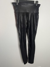 Spanx Leggings Womens Medium Black Faux Leather High Rise Stretch Shaping Pants