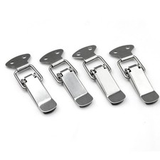 4Pcs Reusable Stainless Steel Toggle Latch Catches Silver Box Case Locks