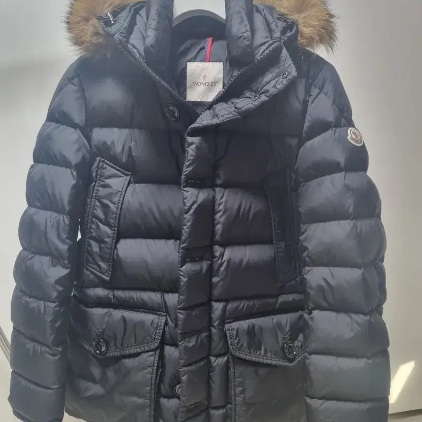 Moncler Cluny Black Down Jacket with Detachable Fur Hood thumbnail 5