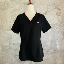 FIGS Black Casma Short Sleeve Scrub Top S
