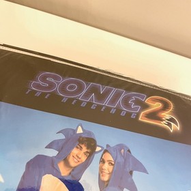 SONIC THE HEDGEHOG ADULT SIZE L / XL 42-46 ONE-PIECE HOODED JUMPSUIT COSTUME NEW