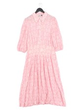 RIXO Shirt Maxi Dress UK14 in Pink