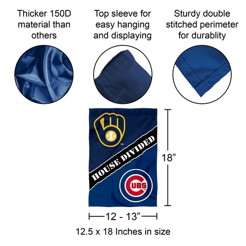 House Divided Brewers and Cubs Garden Flag and Yard Banner - Picture 2 of 4
