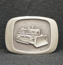 WE07144 COOL VINTAGE 1983 BULLDOZER TRACK-TYPE HEAVY EQUIPMENT BELT BUCKLE