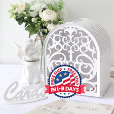Caja de regalo de madera para recepci n, caja de cart n blanca con ventana hueca