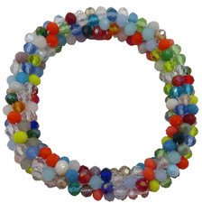 Image of Crystal Multicoloured Stretch Bracelet Ladies Jewellery Comes Boxed Gift