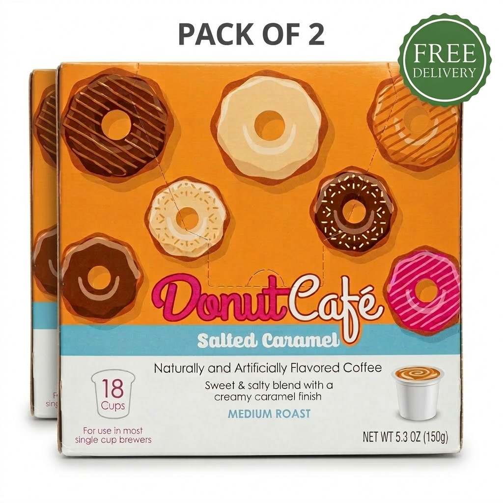 2 (pack) Donut Caf&eacute; Salted Caramel Coffee K-Cup Pods 18+18 