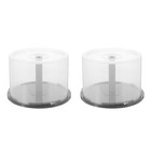  2 Pack Disc Organizer Cd Storage Box Dvd Case Holder Clear Bucket