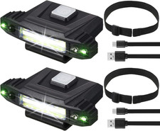 2 Pieces Ultra Bright Mini LED Clip on Cap Light USB Rechargeable Hat Visor Wate
