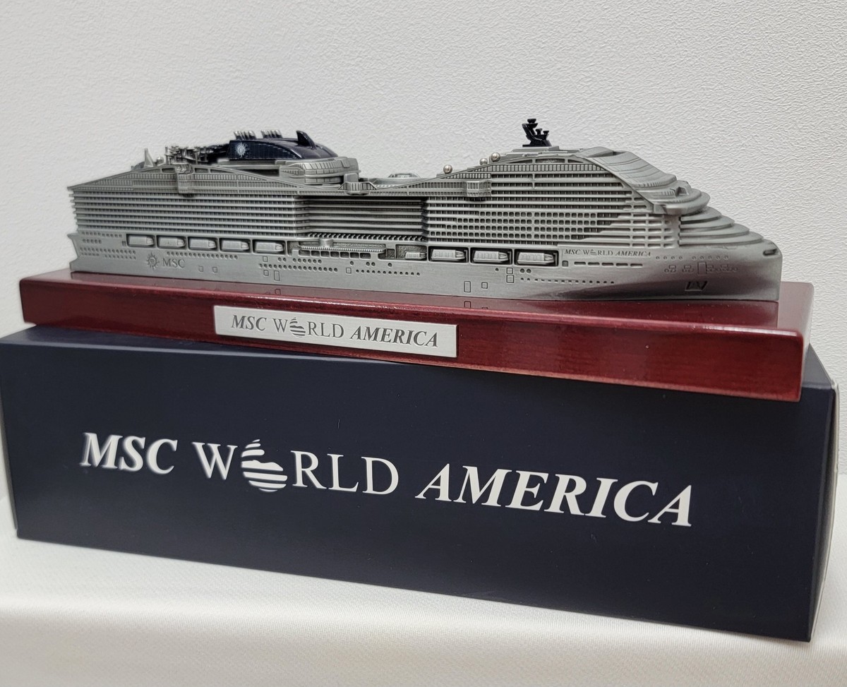 MSC WORLD AMERICA Cruise Ship Metal Pewter Detailed Model 10.5