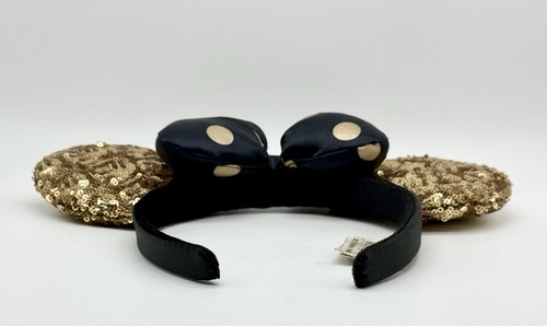 Disney Parks Minnie Mouse Ears Headband Gold Sequin Polka Dots - Picture 4 of 10