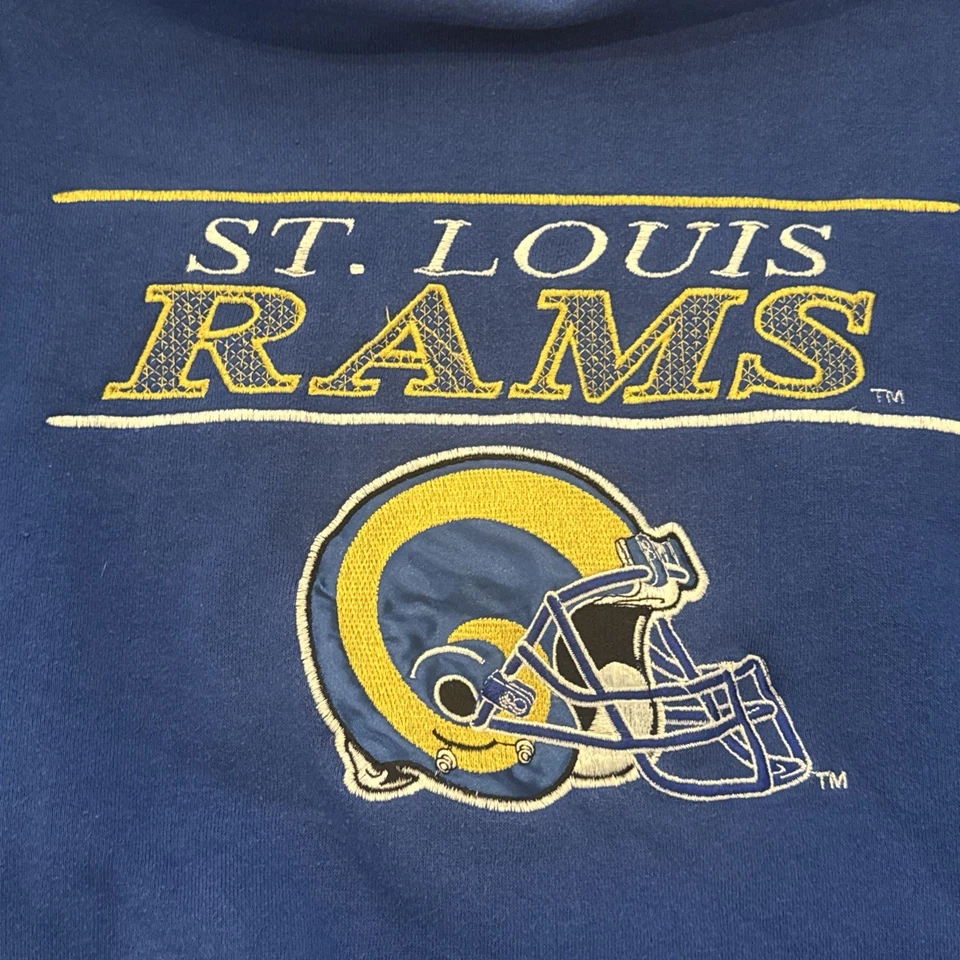 Sudadera St Louis Rams XL Para Hombre Crew Starter Vintage Azul  Foto 2 de 4