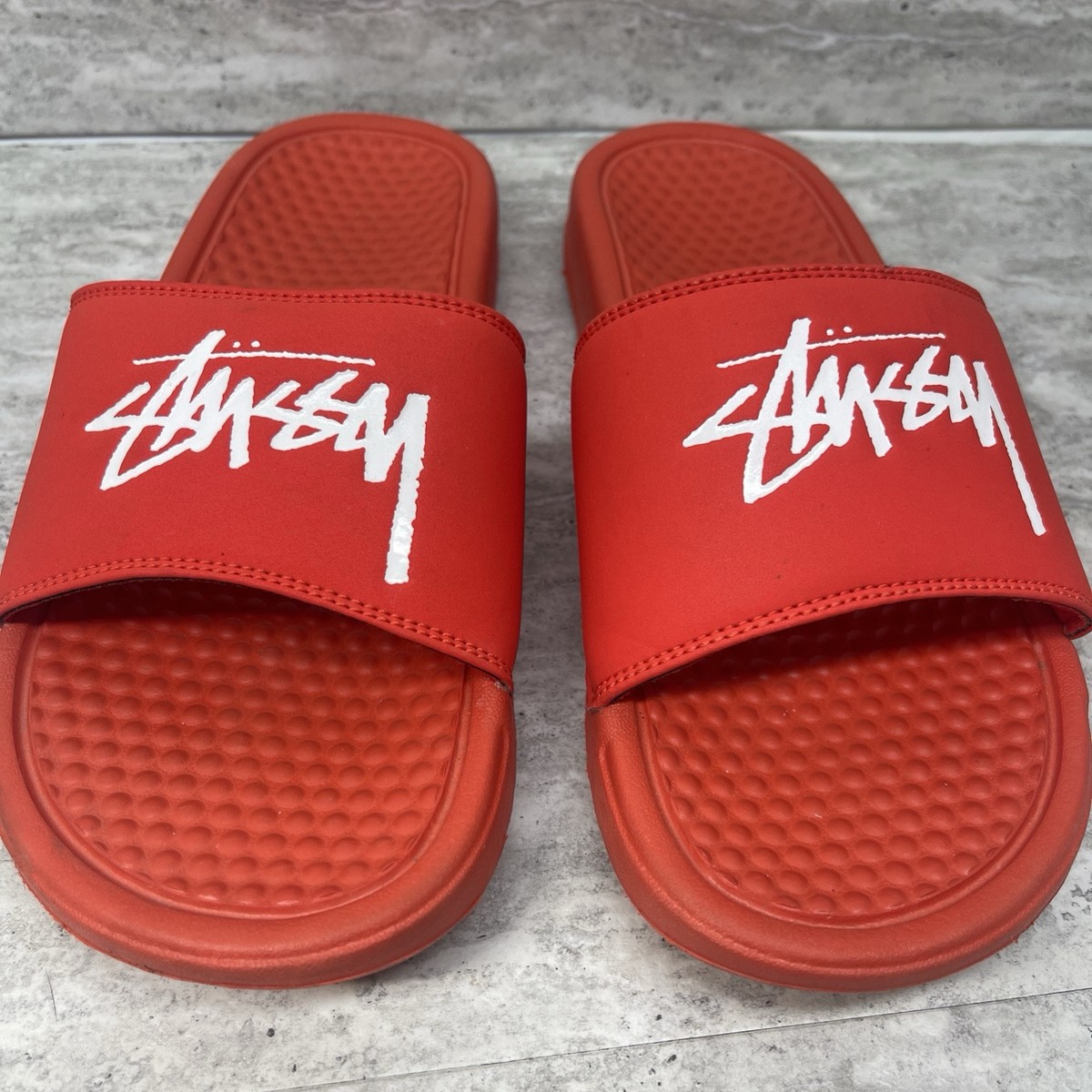 【Nike x Stussy】Benassi Slide◆CW2787-600◆ Nike x Stussy Benassi Slides Mens Size 8 Sandals Habanero