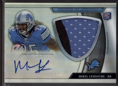 2011 Mikel Leshoure Topps Platinum  2 Color Patch Auto  RC 36/150 #94 (F441)
