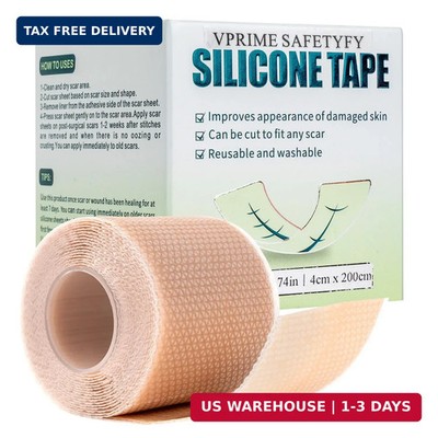Silicone Scar Tape, Silicone Scar Sheets for Surgical Scars (1.6''x 80'' Roll-2M),
