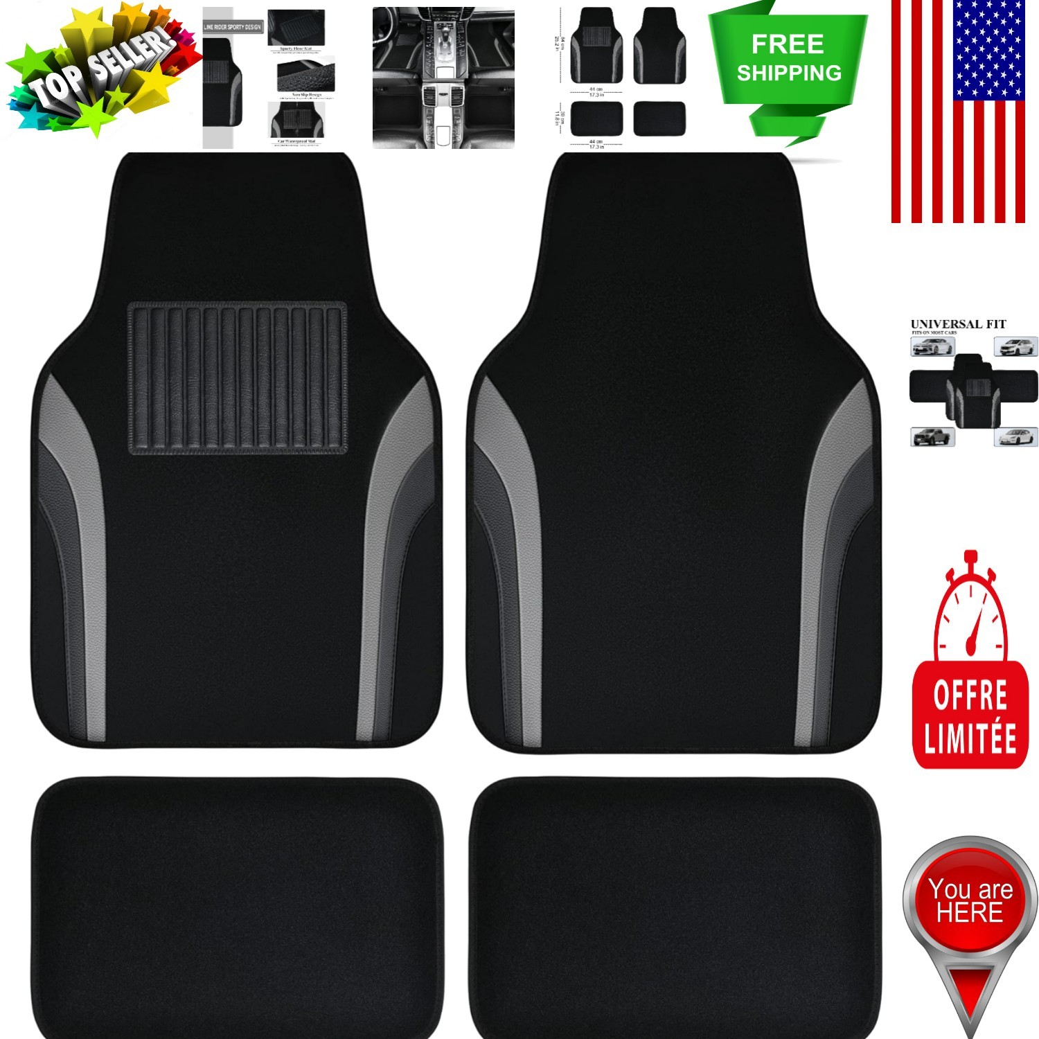 Luxury Leather Car Mats - Universal Waterproof Protection Set for All Vehicles