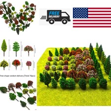 Mixed Miniature Trees 70 Piece Set Colorful Plastic Plants for Landscape Model